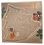 Indiana Glass 1547 Christmas Tree 12" Serving Tray Open Box Unused. Fixed Price $17.99.