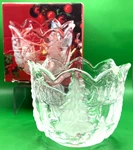 Mikasa "our Christmas Tree" Candle Votive Holder Clear & Frosted Trees Germany. Fixed Price $10.01.
