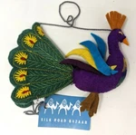New Silk Road Bazaar Handmade Wool Felt Peacock Bird Christmas Ornament KP21. Fixed Price $12.43.