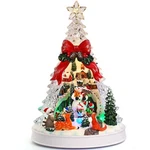 Christmas Village Scene Tree Animated With Rotating Snowman Led Lights Christ.... Fixed Price $81.69.
