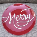 Hallmark Red Ceramic Christmas Centerpiece Plate Dishwasher Microwave Safe. Fixed Price $11.25.