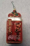Vtg Christmas Ornament Kurt Adler Blown Glass Coca Cola Vending Machine. Fixed Price $19.99.