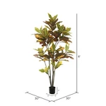 Vickerman 6' Potted Artificial Green And Orange Croton Tree. Fixed Price $143.22.