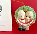 Nib Precious Moment 2016 Couple In Wreath Ornament Our First Christmas Together. Fixed Price $21.99.