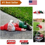 Whimsical Gnome Statue For Gardens - Drunk Dwarf Design Holiday Gifts. Fixed Price $29.88.