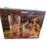 Vintage Christmas Drinkware Tannenbaum 16PC Clear Glass Drinking Barware. Fixed Price $39.98.