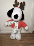 24 Peanuts Christmas Snoopy Porch Door Greeter Holiday Collectible Plush. Fixed Price $25.00.