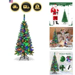 4.5FT Prelit Pencil Christmas Tree, Hinged Fir With 150 Led Lights And.... Fixed Price $109.99.