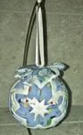 Quilted Fabric Christmas Ornament Ball Blue White Snowman New Handmade. Fixed Price $22.86.