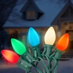 C7 Christmas Lights Outdoor, 25FT Vintage String With 27 Mul.... Fixed Price $26.63.