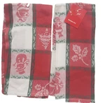 Same Jacquard Tea Towels (15X25") Christmas Snowman & Leaves In Squares,nidico. Fixed Price $11.99.