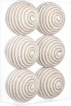 3.94'' Christmas Balls Ornament Set, 6PCS Large White And Tan Rope Decorative. Fixed Price $28.99.