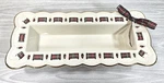 Lenox Christmas Cracker Tray Ceramic Plaid Tartan Ribbon Accents - New Box. Fixed Price $19.99.