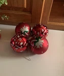 Kurt Adler Christmas Candy Cane Glass Ball Shiny & Matte Ornaments Set Of 4. Fixed Price $12.99.