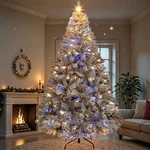 Prelit Artificial Christmas Tree +lights 6FT/7.5FT Snow Flocked Holiday Xmas. Fixed Price $139.99.