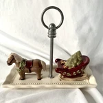 Christmas Horse Sled Salt & Pepper Shakers Tray Grasslands Road. Fixed Price $29.09.
