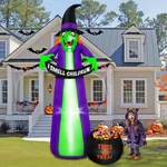 Brdjade 8FT Halloween Inflatables Witch Outdoor Decorations With Candy Purple. Fixed Price $65.99.