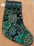 Nwt Vera Bradley Blue Rhapsody Christmas Stocking 17 W/ Jingle Bell Pocket. Fixed Price $20.00.