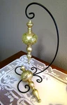 ( ) Large Gold Spire Finial Christmas Ornaments 8 1/2" Glitter & Glass. Fixed Price $9.95.