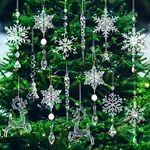 18PCS Crystal Christmas Tree Ornaments, Hanging Acrylic Snowflake Icicle Decor. Fixed Price $15.23.