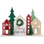 Northlight Christmas House With Trees Wooden Tabletop Decoration - 15". Fixed Price $32.75.