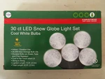 30 Ct Led Snow Globe Christmas Light Set Cool White Indoor Outdoor Jo-ann 2014. Fixed Price $23.99.
