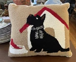 Macys Martha Stewart Collection Hooked Scottie Dog House Decorative Throw Pillow. Fixed Price $21.00.