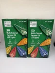 Home Accents 50 Multi-colored C6 Led String Lights 16 Ft Christmas Lot Of 2. Fixed Price $24.99.