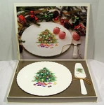 Mikasa Christmas Spirit B2098 Bone China Cake Plate With Server Box Japan New. Fixed Price $32.99.