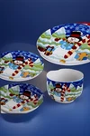 Snowman Christmas 4PC Ceramic Dinner Mug Bowl Salad Plates 3SETSAVAIL. Fixed Price $16.95.