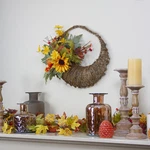 Northlight 20" Autumn Harvest Pumpkin Sunflower Artificial Thanksgiving Wreath. Fixed Price $44.09.