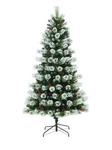Holiday Time 6.5FT Pre-lit Flocked Clyburn Pine Artificial Christmas Tree, 250. Fixed Price $80.00.
