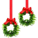 Christmas Kitchen Cabinet Wreaths Mini With Ribbon Xmas Smal.... Fixed Price $28.48.