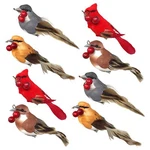 Banberry Designs Feathered Song Bird Clip-on Ornaments Set Of 8 Assorted St.... Fixed Price $27.51.