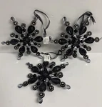 Shimmering Dark Blue Snowflake Crystal Christmas Ornament Set Of 3 Reversible. Fixed Price $19.99.