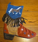Carstens 19X14 Cowgirl Cowboy Boot Christmas Stocking County Western Suede. Fixed Price $22.00.