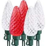 Brizled Red & White Christmas Lights, 33FT 50 Faceted C9 String Ou.... Fixed Price $35.70.