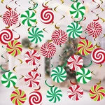 Syhood 24 Set Christmas Peppermint Candy Classic Style, Green, Gold, Red. Fixed Price $10.52.