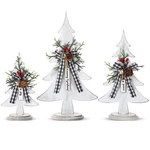 Soaoo 3 Pcs Christmas Trees Wooden Table Decorations Rustic Farmhouse Small C.... Fixed Price $19.91.