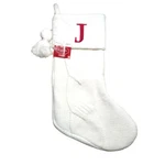 St. Nicholas Square White Initial J Monogram Knit Christmas Stocking. Fixed Price $18.95.