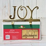 Kurt Adler Joy Brass Double Christmas Stocking Holder Hanger 1 Solid Piece Vtg. Fixed Price $69.99.