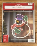 Lighted Snowman 18 In. Window Indoor Outdoor Assembled 43 Mini Bulbs New Box. Fixed Price $15.16.