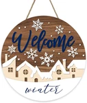 Welcome Winter Village Front Sign, House Snowflake Wood Hanger Outdoor Outs. Fixed Price $11.99.