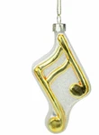 Northlight Eighth Note Music Symbol Glass Christmas Ornament Gold And White 4". Fixed Price $5.99.