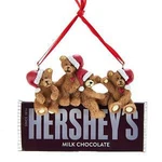 Hershey's Bears On Chocolate Bar Ornament HY0486 W. Fixed Price $15.39.