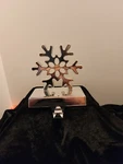 Silver Snowflake Mantle Holder For Hanging Christmas Stocking. Fixed Price $24.50.