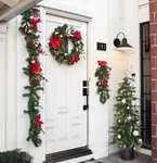 Barton 24" Christmas Wreath Red & Gold W/ornaments Pre-lit White Led Door. Fixed Price $29.95.