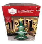 Holiday Time Inflatable 7-FT Christmas Tree + Ornaments Nib. Fixed Price $52.99.