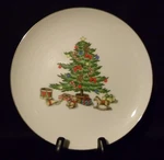 Holiday Hostess Set Of 4 Cake Plates 71/2" Christmas Tree -tienshan Fine China. Fixed Price $24.50.