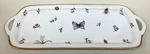 Godinger 16" Primavera Handled Ceramic Sandwich Tray Butterflies Flowers Bees. Fixed Price $19.50.